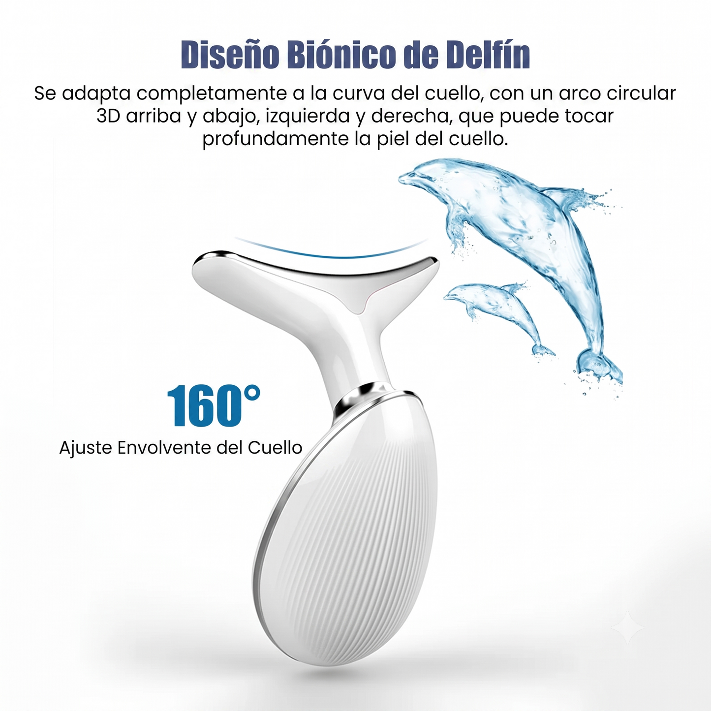 Masajeador Facial y de Cuello LED 3 en 1 | Terapia Térmica y Anti-edad